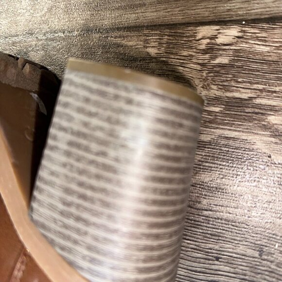 Women's Ankle Boots Brown Faux Leather Sherpa Tall Thick Heel Booties Size 7 - Picture 13 of 13